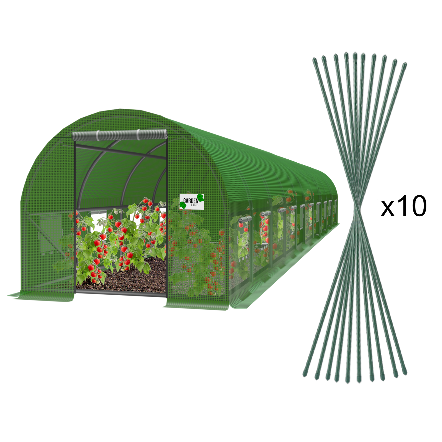 TUNEL FOLIOWY OGRODOWY 10 SEGMENTOWY ZIELONY 10 x 4 x 2 M  pol_pl_TUNEL-FOLIOWY-OGRODOWY-10-SEGMENTOWY-ZIELONY-10-x-4-x-2-M-1256_2