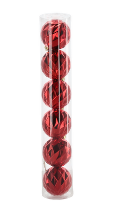 KPL. 6 BŁYSZCZĄCYCH BOMBEK 6 CM CZERWONY/ZŁOTY/SREBRNY *7108