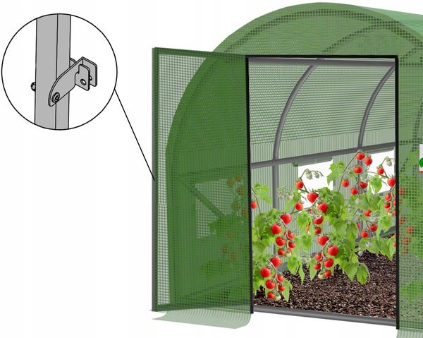 SERĂ DE GRĂDINĂ 3 SEGMENTE 3 x 2 x 2 M VERDE CU UȘI PE HINGE *3941