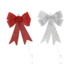 LED CHRISTMAS BOW 8L 22 x 30 CM RED/SILVER
