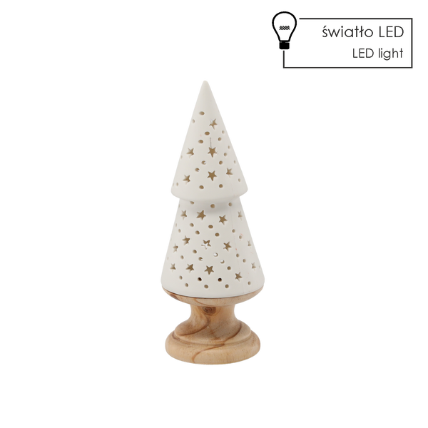 FIGÚRKA BOŽÍHO NAROZENIA - CERAMICKÝ STROMČEK 8,2 X 8,2 X 21,5 CM LED bal=4ks *1285