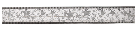 CHRISTMAS RIBBON LED WITH STAR SILVER WARM WHITE