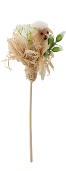 EASTER PICK DECORATION - LAMB ON STRAW 5 x 23 CM pack=12pcs