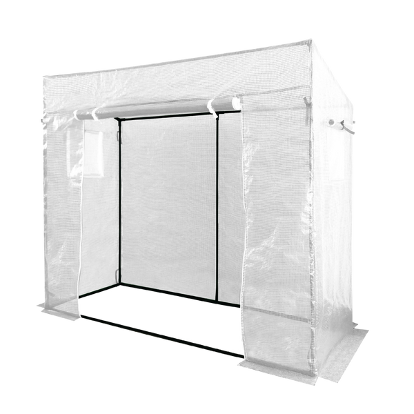 TOMATO GREENHOUSE WHITE 200 X 77 X 168/146 CM