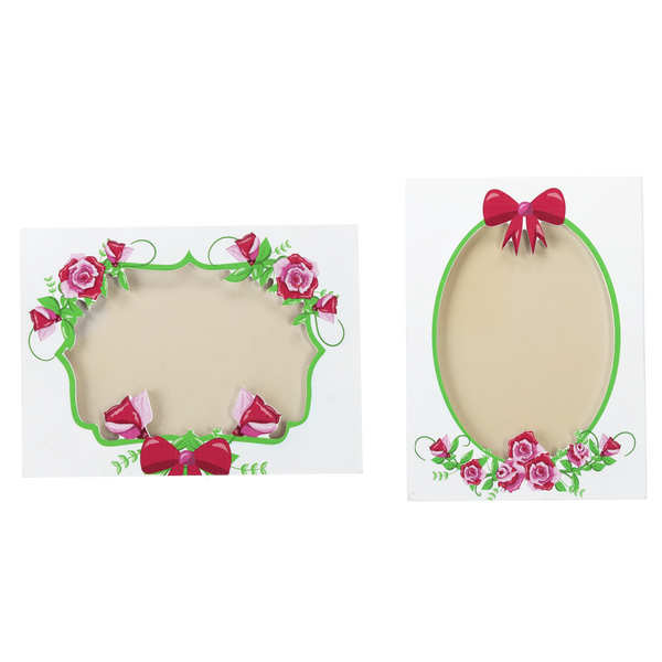 DREWNIANA RAMKA NA ZDJĘCIA 22 x 16 cm BIAŁA W RÓŻE opak=24szt *1515