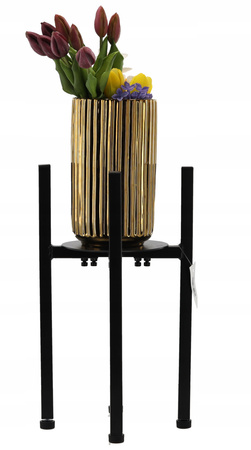 METALOVÝ STOJAN / KWHIETNIK NA ČREPNÍK 20 - 30,5 CM x 38 CM ČIERNY *1947