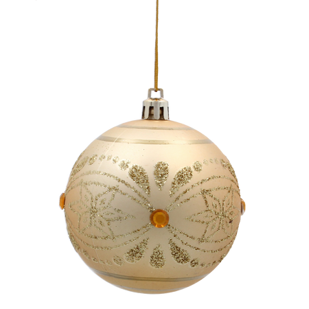 SET OF 6 CHRISTMAS BAUBLES GOLD 8 CM
