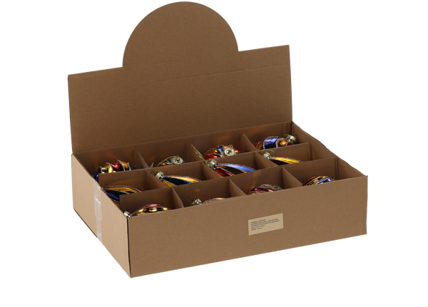 SKLENENÁ OZDOBNÁ GUĽA - RÔZNE FARBY SERPENTÍNY MIX VZOROV disp=12ks *4457