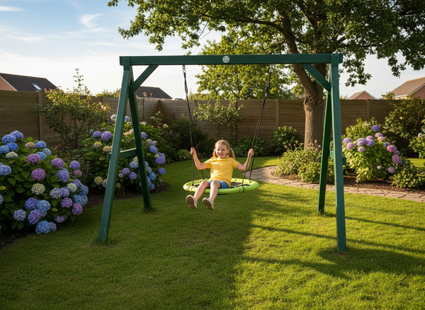 HUŚTAWKA - BOCIANIE GNIAZDO - ŚR. 100CM - ZIELONA