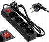 EXTENSION CORD POWER STRIP WITH SWITCH 4 SOCKETS 1.5M BLACK