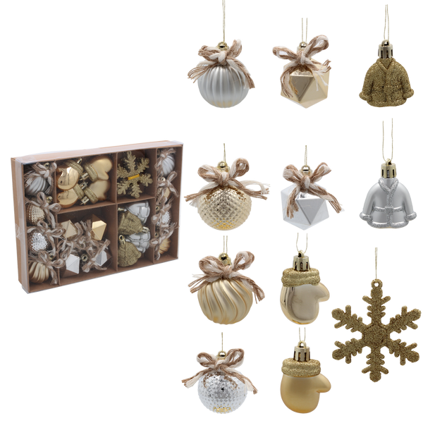 24 CHRISTMAS ORNAMENTS - MIX pack=12sets