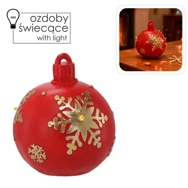 FIGURKA - ČERVENÁ LED OZDOBNÁ KULIČKA 16,5 CM *1488