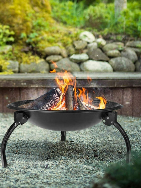 GARDEN FIRE PIT WITH COVER AND POKER 56 x 56 x 39,5 CM