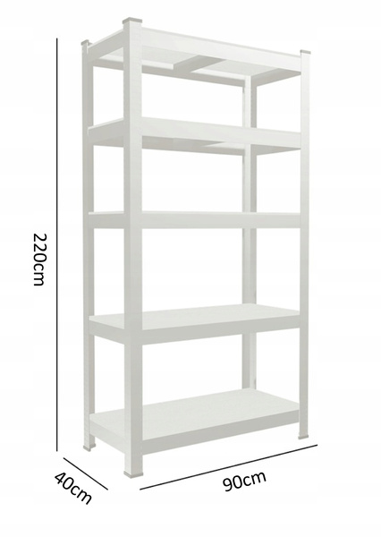 REGAŁ 5-POZIOMOWY 220 X 90 X 40 CM UDŹWIG PÓŁKI: 175 KG *0629