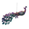 CHRISTMAS TREE DECORATION PEACOCK WITH PETROL EFFECT 20 CM