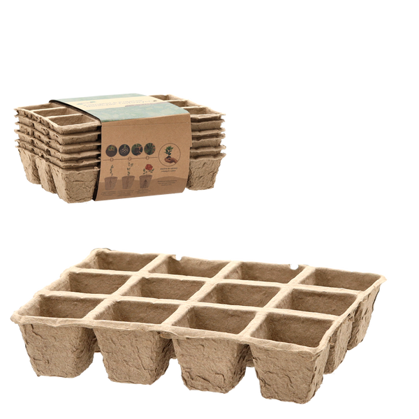 SET OF 6 PALLETS OF PEAT FLOWERPOTS 21 X 17 X 4,5 CM