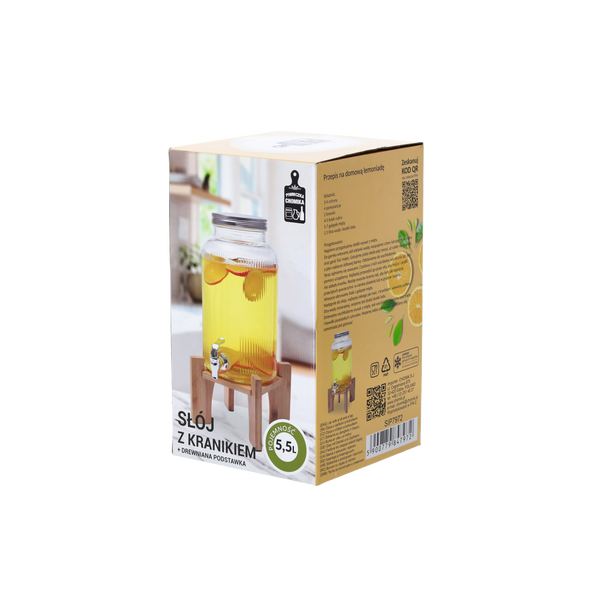 DISPENSER 5,5L + WOOD RACK