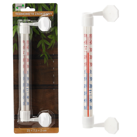 TERMOMETRU PENTRU FEREASTRĂ 21 X 7,5 X 2 CM  ambalaj=20buc *2931