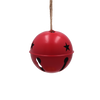 OZDOBA BOŻONAR. -  ZAWIESZKA 10 x 10 x 10,5 CM METALOWA CZERWONA Z DZWONECZKIEM *0924