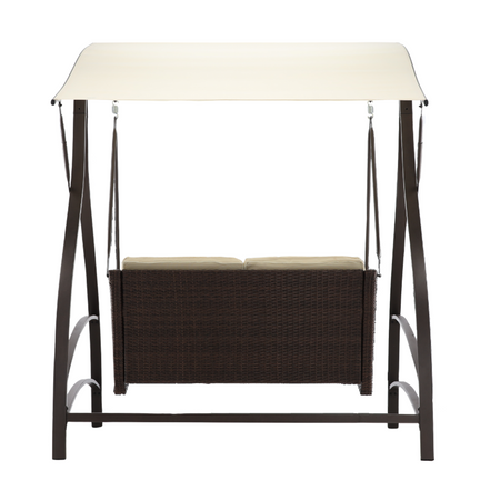 LEAGĂNĂ DE GRĂDINĂ DIN TECHNORATTAN 166 x 130 x 170 CM MARRONĂ PREMIUM *3132