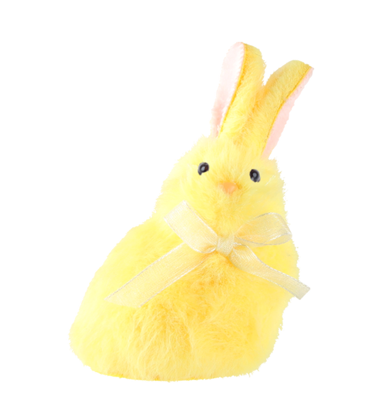 ORNAMENT DE PAȘTE - CULOARE 6 x 8 CM IEPURE CU FUNDIȚĂ MIX 3 CULORI ambalaj=12buc *8956