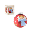 RED GLASS CHRISTMAS BAUBLE 8 CM ANGEL