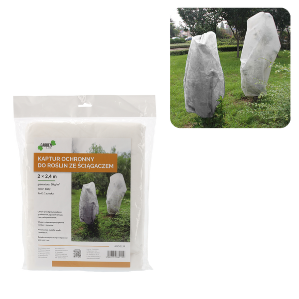 protective plant hoods 2 X 2.4 M with drawstring 30g white