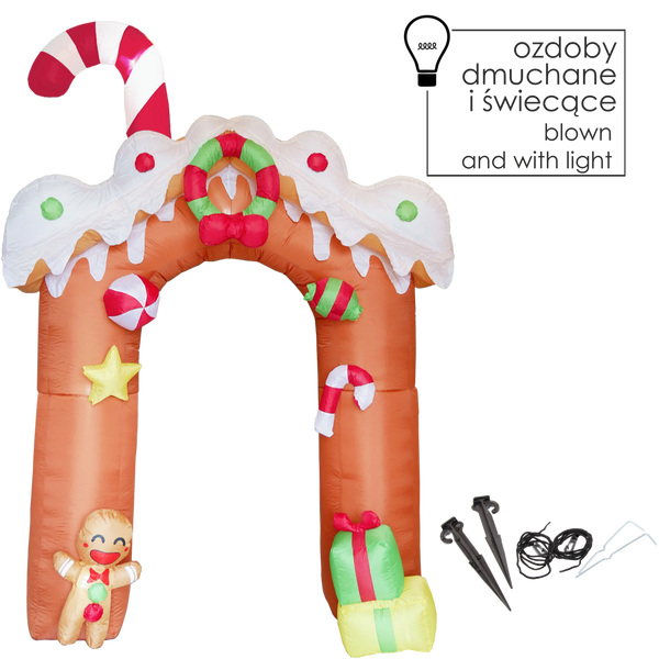 INFLATABLE ARCH GINGERBREAD LED 300 CM