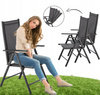 KRZESŁO OGRODOWE SKŁADANE STALOWE 66 x 53 x 107 CM SZARE *3491