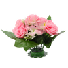 SZTUCZNA WIĄZANKA KWIATÓW RÓŻE I HIBISKUS 25 x 28 x 28 CM MIX KOLORÓW opak=12 szt *2942