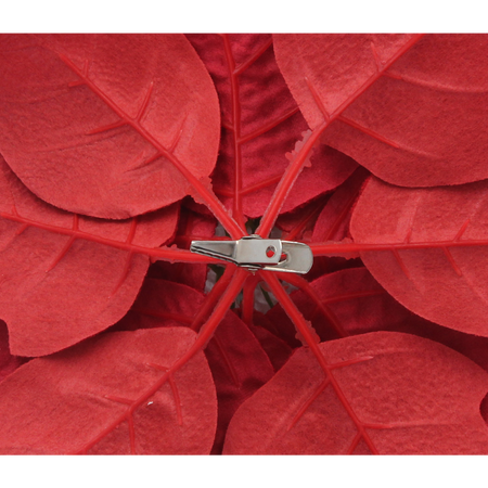 ARTIFICIAL FLOWER - POINSETTIA 25 CM ON CLIP DARK RED