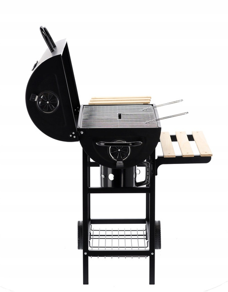 BARREL CHARCOAL GRILL WITH LID AND WHEELS 101 x 70,5 x 94,5 CM