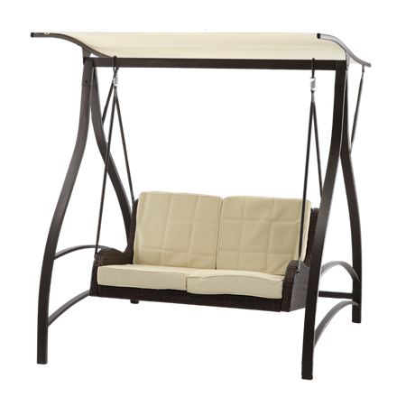 LEAGĂNĂ DE GRĂDINĂ DIN TECHNORATTAN 166 x 130 x 170 CM MARRONĂ PREMIUM *3132