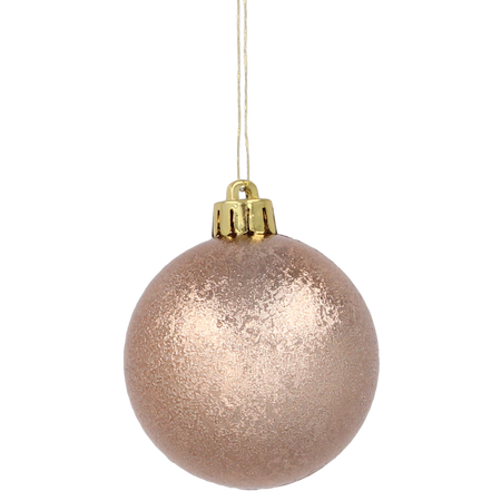 SET OF 12 BAUBLES 6 CM RED/GOLD/GREEN