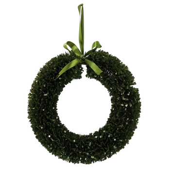 CHRISTMAS WREATH - WITH GREEN RIBBON 40 CM