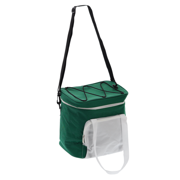 TORBA TERMICZNA 28 x 19 x 28 CM 14L ZIELONO-BIAŁA Z DWOMA WKŁADAMI CHŁODZĄCYMI *9325
