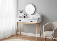 TOALETKA KOSMETYCZNA BIAŁA Z LUSTREM 100 x 40 x 139 CM *1602