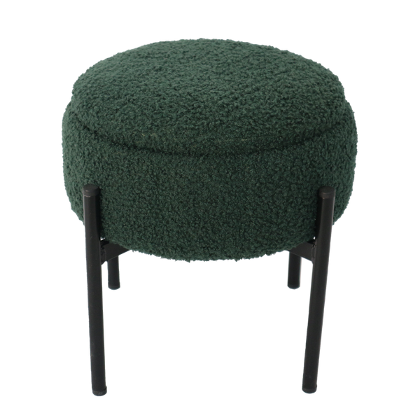 PUFA ROTUNDA CU PICIORUȘE DIN METAL 28 x 31 CM VERDE *8762