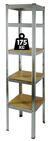 REGÁL 5-PODLAHOVÝ 180 x 40 x 40 CM NOSNOSŤ POLICE: 175 KG *9412