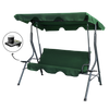 HUŚTAWKA OGRODOWA 170 x 110 x 153 CM CIEMNA ZIELEŃ BEZ POD. Z PODSTAWKAMI NA KUBEK