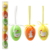 SET OF 6 EASTER EGGS 6 CM WITH ANIMAL PATTERN MIX DESIGNS TUBE