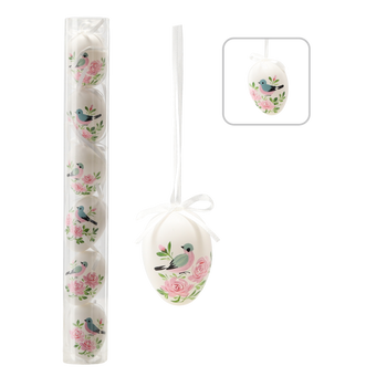 KPL. 6 JAJEK WIELKANOCNYCH 6 CM W KWIATY MIX WZORÓW TUBA *9472