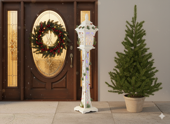 CHRISTMAS WHITE LED LANTERN 20 x 20 x 120 CM