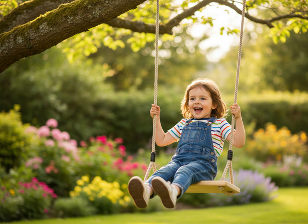 HUŚTAWKA DLA DZIECI DREWNIANA 45 x 19,5 x 1,6 CM 