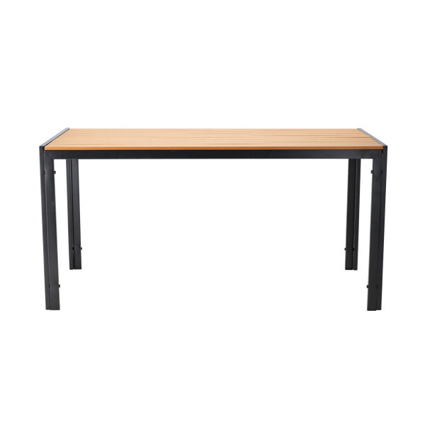 Masă de grădină din oțel cu blat din polywood 150 x 90 x 73 cm negru *9491