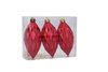 SET OF 3 OBLONG BAUBLES 10 CM RED/GOLD/SILVER