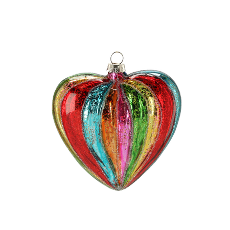 MINGEA DIN STICLĂ - INIMĂ COLORATĂ 10 x 4,6 CM ambalaj=6buc *5096