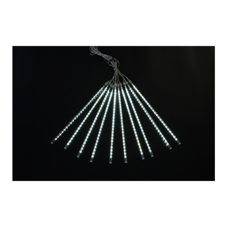 KURTYNA METEORY LED 10 SZT 30 CM ZIMNY BIAŁY, DŁ. 3 + 2,7 M WEWN/ZEWN *1773