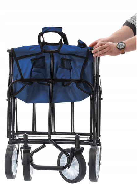 WÓZEK OGRODOWY NIEBIESKI SKŁADANY 116x54x90cm