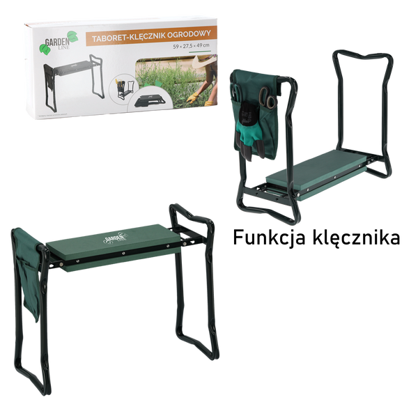 GARDEN KNEELER STOOL GREEN 59 x 27.5 x 49 CM